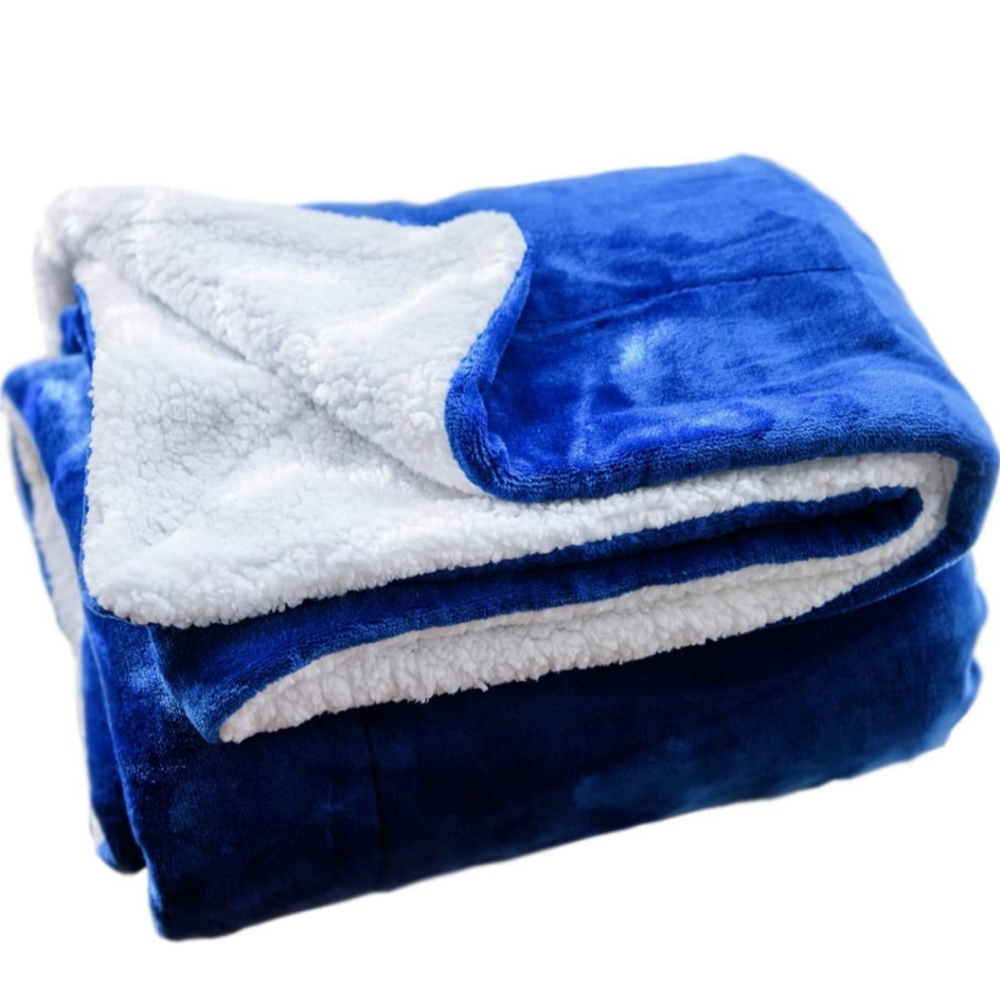COPY - 70×50" Luxury Velvet/Sherpa Throw blanket - Picture 2 of 7
